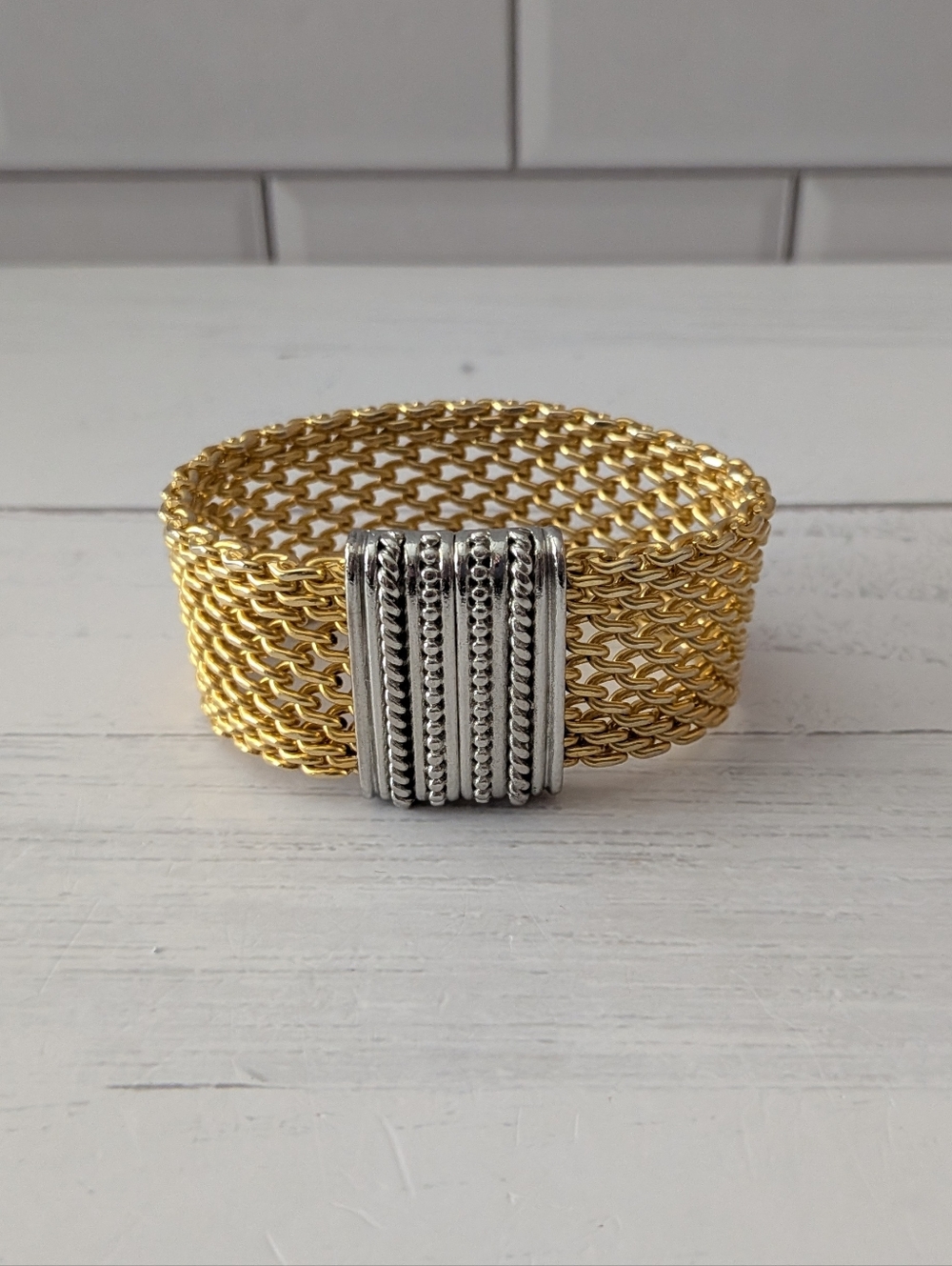 Erica Zap Designs gold mesh chain women's bracelet
